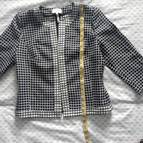 Laundry by Shelli Segal Navy and White Women's Size 6 Open Front Blazer - Picture 3 of 7